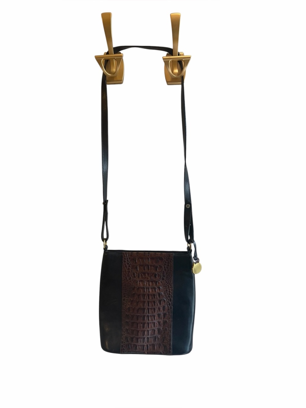 BRAHMIN Vintage Two Tone Shoulder Bag Leather